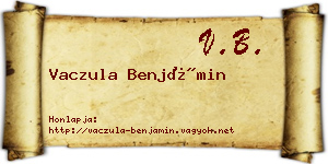 Vaczula Benjámin névjegykártya